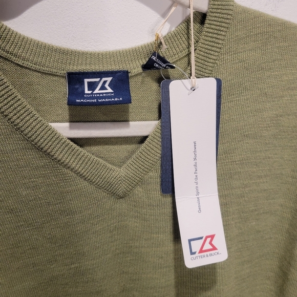 New cutter&buck men's size xl wool blend sweater vest in green - Picture 2 of 6